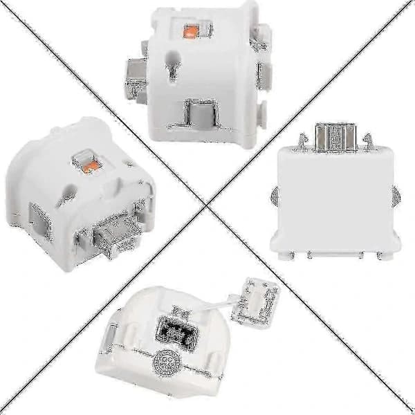 2 Motion Plus Adapter Sensor til Wii Remote, Motion Plus Adapter Accelerator Erstatning til Wii Motion Plus Adapter Hvid