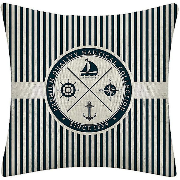 Färgglada Havstema Segelfartyg Ankar Design Kuddar Linne Bomull Kast Kuddfodral Mjukt Sängkläder Kuddfodral För Soffa 45 X 45 Cm, 5 Stycken