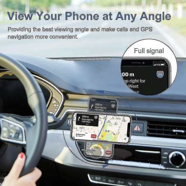 Magnetisk trådløs billader, Biltelefon Auto Air Vent Brakett/klebende type, Hurtigladestativ