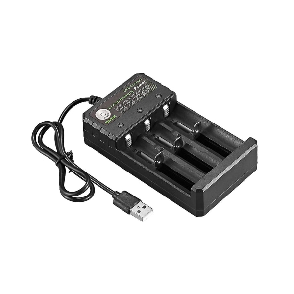 Pikalataus 3-paikkainen 18650 akkulaturi USB Smart Universal ladattava akkulaturi 3,7v Li-ion Tr Imr 14500, 16340, 16650, 18350 So On Batte