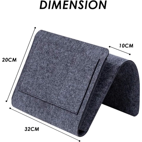 SZTXJ Grå Sengebord Organizer Sofa Armlen Organizer Range Fjernkontroll Canape Tom Lomme Senge Lomme Sengebord Oppbevaringspose Sengebord Henge Deksel Oppbevaring Skrivebord