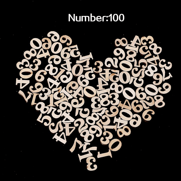 Puiset numerot koristeet 100kpl Adventtikalenterikortin lisävaruste