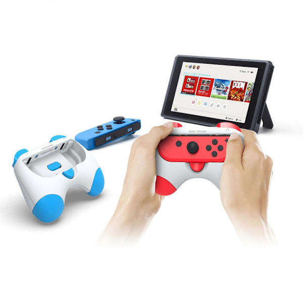 2-pack Greppkit för Switch/Switch OLED-kontroller, Slitstarkt handgrepp för Switch/Switch OLED-kontroller