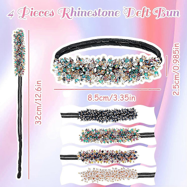 PIAO 4 kpl Strassit Hiusnuttura Magic Hair Styling Deft Bun Elegant Helppo Hiusnuttura Hiuksiin Monivärinen Kätevä Hiustyyli Työkalu DIY Hiusnuttura