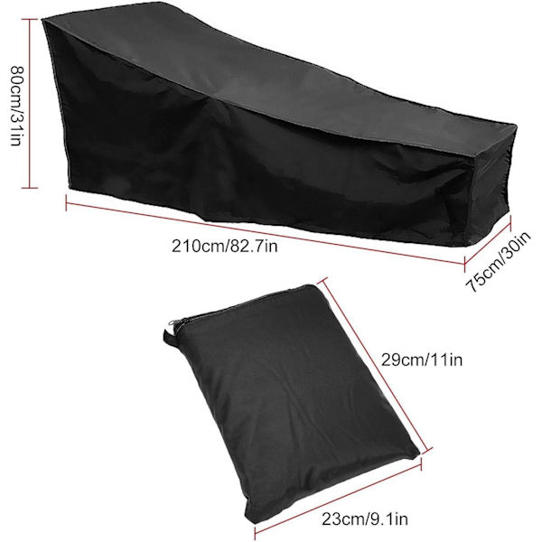 ASelected Solstolsskydd, 210D Polyester Vattentät Dammskyddande Vikbar Solstolsskydd - 210x 75 x 80 CM