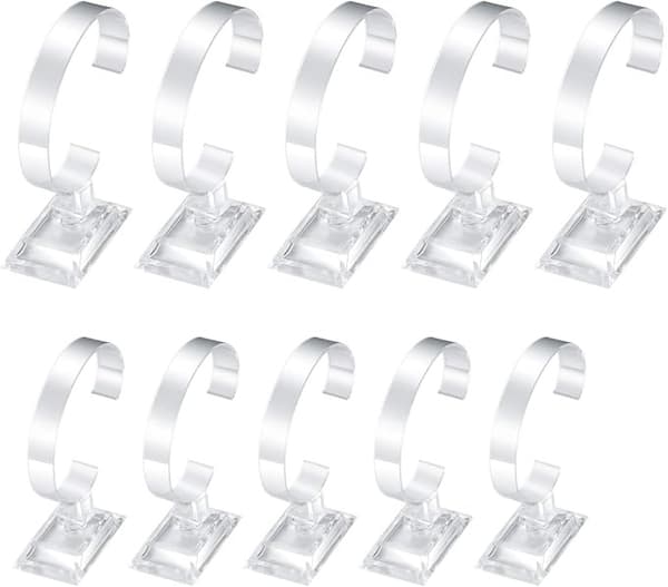 10-delat klockställ, transparent armbandställ