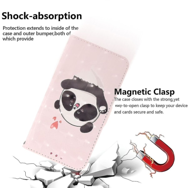 Kompatibel med Motorola Moto E22/e22i Cover Magnetic 3d Mønster Wallet Flip Case med rem - sød
