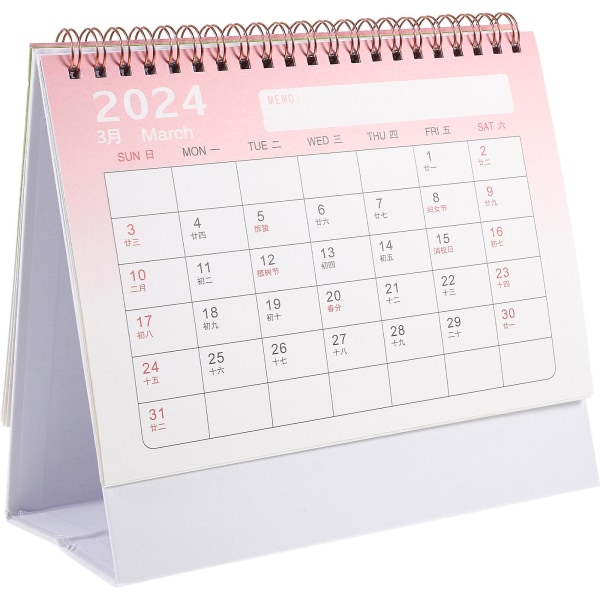 Skrivbordskalender 2024 Skrivbordskalenderprydnad Stand Up Flip Calendar Decor Skrivbordskalender