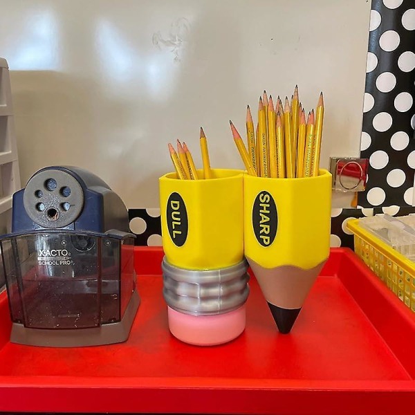 Skarp-matt blyantholder, søt blyantoppbevaringsorgan, fargerik blyantbeholder Skrivebordstilbehør til lærere Studenter Gaver