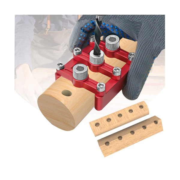 3 i 1 justerbar træbearbejdningsborelokator Puncher Værktøj-dyvel-jiggs sæt, lomme hul Jig-sæt