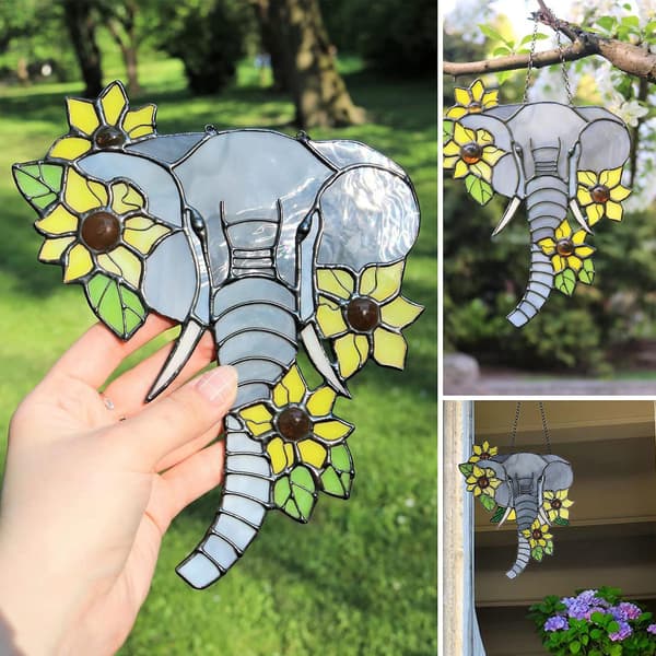 Solros Elefant Väggdekoration