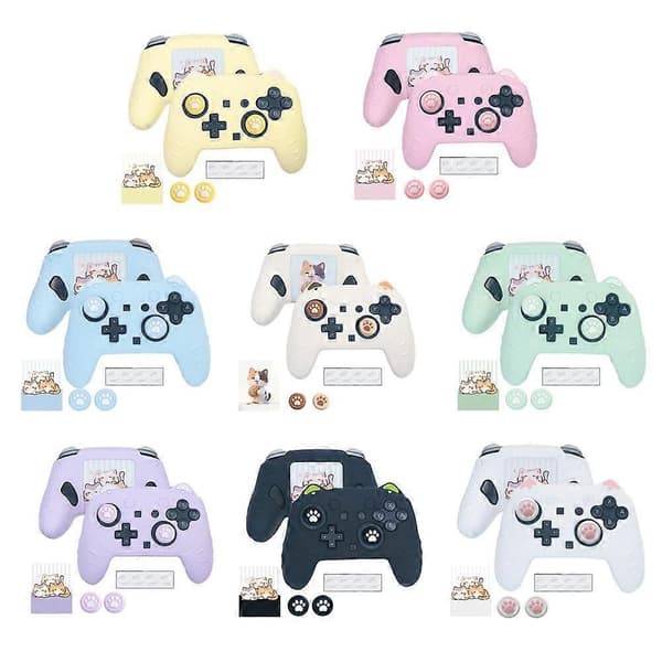 Til Switch 2 Pro Game Controller Cover%2C Beskyttelsesetui/ L9W9 white and pink one set