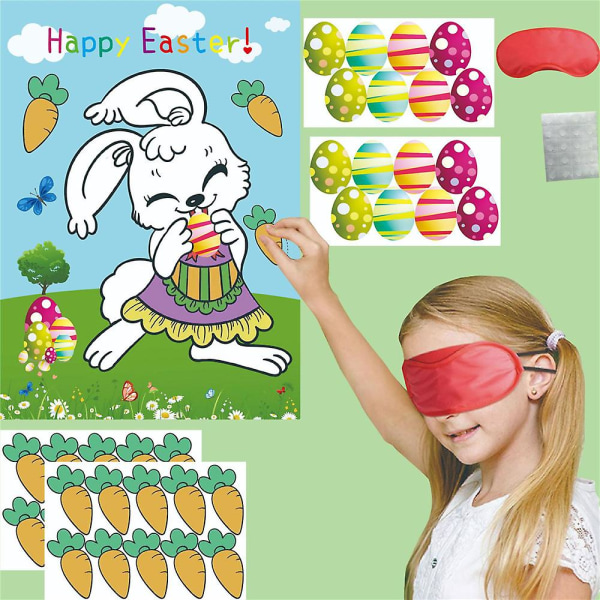 Easter Pin Game Pin The Carrots On Bunny Easter Family Activity For Kids Children Party Favour Supplies