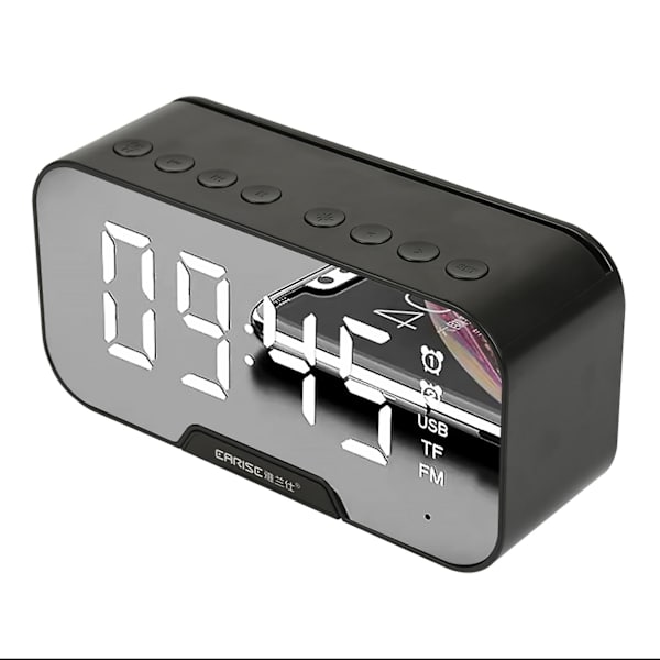 LED-spegelskärm Väckarklocka Klocka Bord Digital Klocka Despertador Trådlös Bluetooth 5.0 Högtalare FM Handsfree
