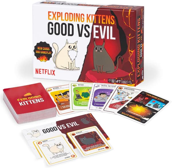 Exploding Kittens God vs. Evil - 2-5 Spelare - Ålder 7+ - Familjespel - Partyspel