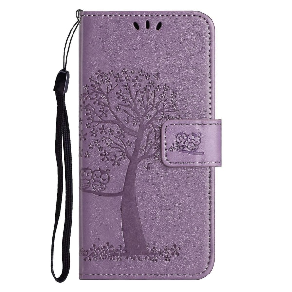 For Honor X6a 4g Owl Tree Imprinted Pu Læder Stand Wallet Case Fuld beskyttelse Telefon Cover