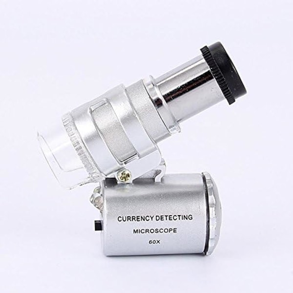 Mini Loupe 60x Microscope Magnifier with LED UV Light Pocket Loupe Jeweler Loupe Micro Magnifier Folding Pocket Loupe