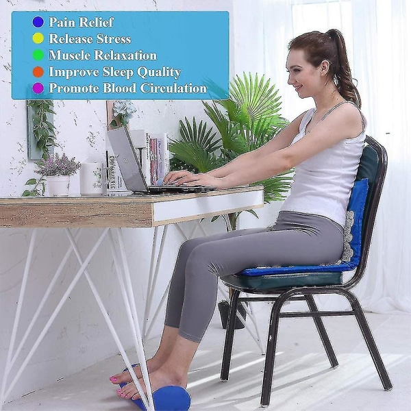 Yoga Akupressurmåtte og pudesæt med taske, massage akupunkturmåtte - Slap naturligt af ryg-, nakke- og føddermuskler - Stress og smertelindring
