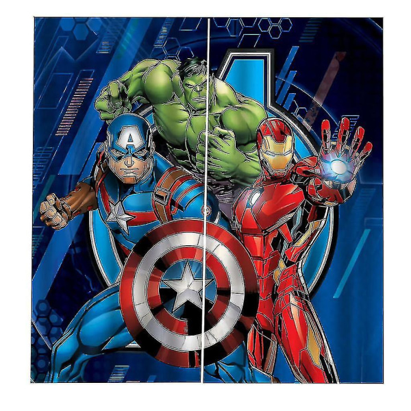 Avengers Blackout Curtain Eyelets For Bedroom, 3d Print Captain America Iron Man Blackout Curtain Set For Kids Room (150*170cm)