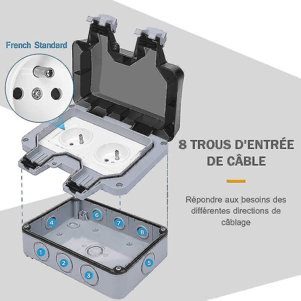 Vanntett Stikkontakt Dobbel Utendørs Stikkontakt Ip66 Vanntett Veggkontakt