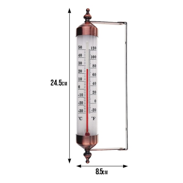 Utetermometer med bronseeffektdesign - Stilig hagetermometer utendørs egnet for utetemperaturmåler Vegg Drivhusgarasje Enkel-