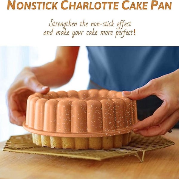 Charlotte Cake Pan, 4-lagers non-stick beläggning, gjuten aluminium Charlotte Cake Form Quick Release Bak