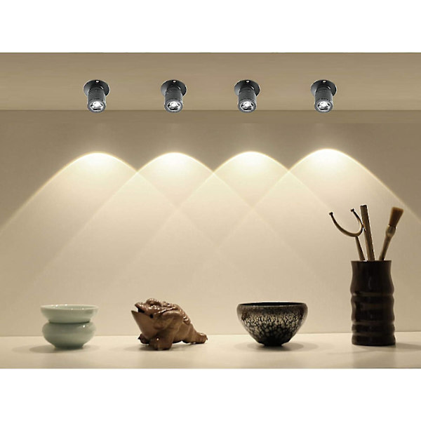 Mini LED Downlight 1W Inbyggd Takspotlight med Drivdon 100-265V AC10st [Energiklass A+] (Svart, Kallt Ljus)