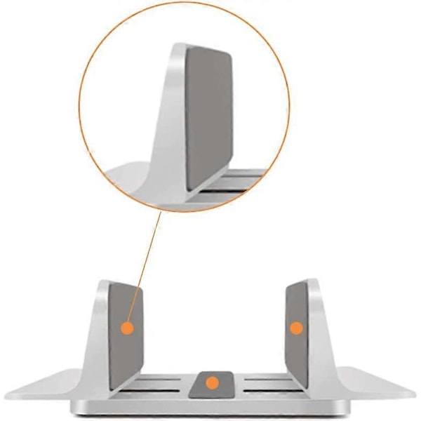 PIAO Laptop Stativ, Vertikal Laptop Stativ Justerbar Stativ for Macbook / Bærbar PC / Surface Pro og iPad, Sølv