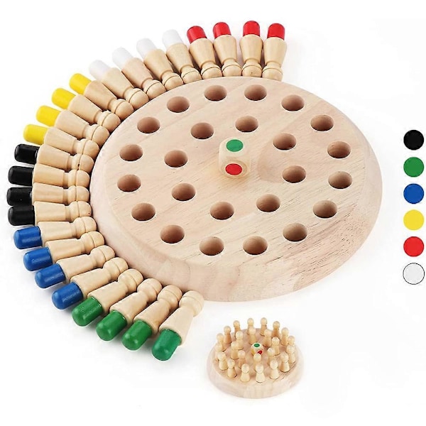 Tre Memory Match Stick Sjakkspillsett, Morsomt Blokk Brettspill Foreldre-Barn Interaksjon Leke for Gutter og Jenter 2 År og Eldre