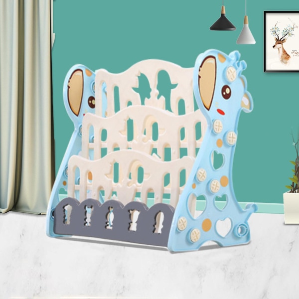 Ny uppgraderad barnbokhylla med leksaksförvaringshylla - söt giraffdesign - hållbar och stabil - uppmuntrar organisation