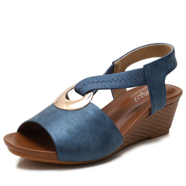 Flip Flops Dame Udendørs Mode 2024 Nye Sommer Tykke Bund Kilehæl Fe Stiletter Sandaler blue 41