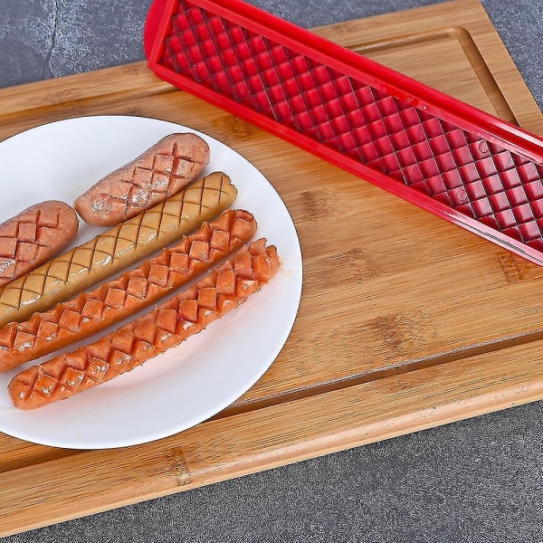 Hotdog skæreværktøj - 10 tommer - rødsikkert rustfrit stål