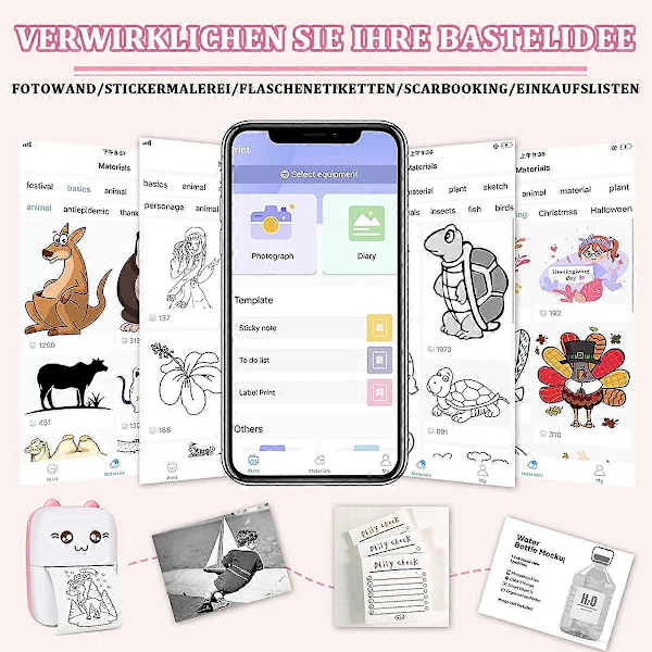Termisk printer kompatibel med iOS Android Label Printer Bluetooth-tilslutningsenhed