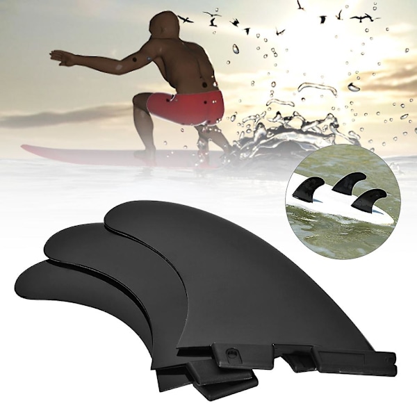 FCS2 G5 Nylon Plast Surfbræt Halefinne Sæt - Sort, 3 stk, Fleksibel og Professionel Surfing Tilbehør