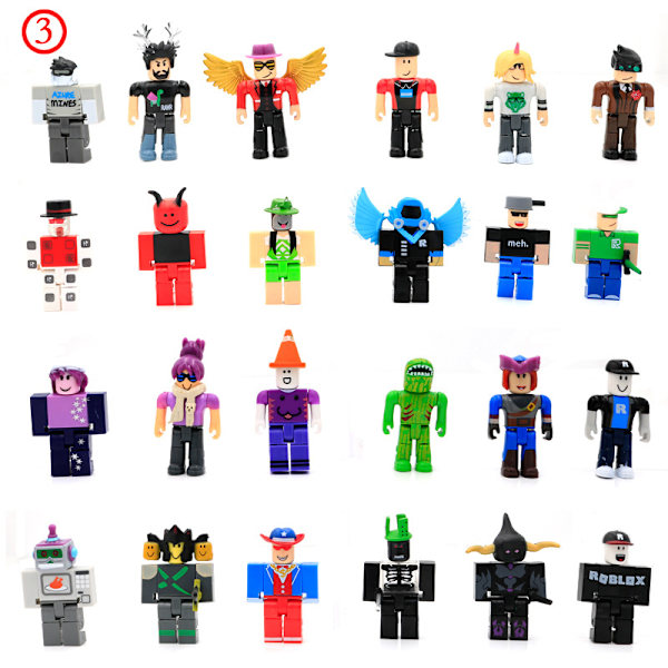 24 mini figurer virtuelle verden karakter byggeklodser 3