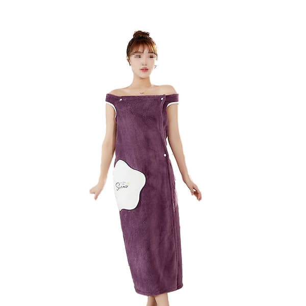 Dame Spa Wrap Robe Sæt Blød Hyggelig Absorberende Mikrofiber Badehåndklæde