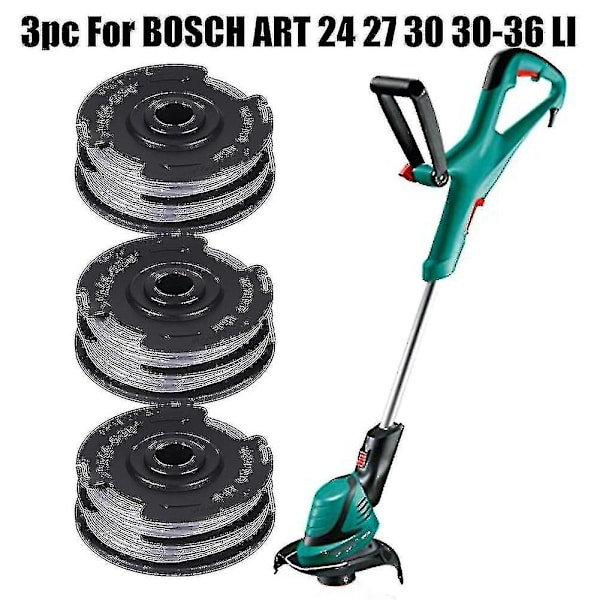 3 kpl Bosch Art 24 27 30 30-36 Li Strimmer -leikkurin leikkuukelan kela 6m 1.6mm Puutarhatyökalun osat Vaihto