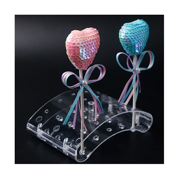2 stk 20-hulls Lollipop Holder Display Stativ Akryl Holder Klar Godteri Holder For Bryllup Fest Bir