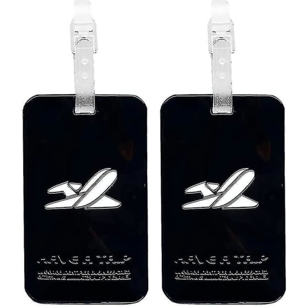 2-pack Lugga-etiketter, resväskaetikett med cover -ID-etiketter för resebaggatillbehör ()