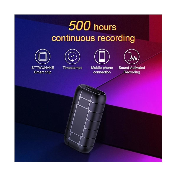 Digitaalinen ääninauhuri 500 tuntia Sanelukone Ääni Aktivoitu Mini Digital Professional Flash D