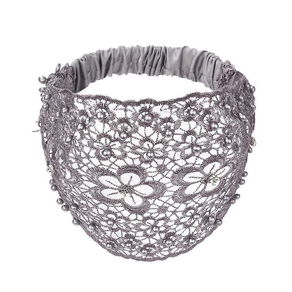 2024 Kvinners Blomsterblonde Hodebånd, Perleinnlagt Blomsterblonde Hodebånd Hodeplagg, Hodebånd for Kvinner Boho Høy Elastisk Mesh Hodebånd Blonde