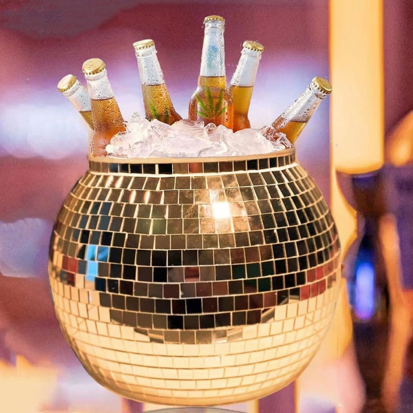 Disco Ice Bucket Retro -juhlatarvikkeet, Groovy Barware, Trendikäs Disco Ball -juomaastiat