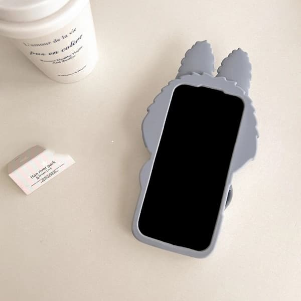 La.bubu Monster 3D Sött Kaninöra Mobilskal: Silikon, Lekfull Dockdesign (Blå) iPhone 13 Pro