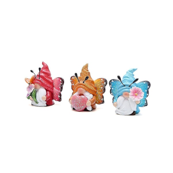 3-pack vårliga fjärilsnallar dekorationer fjärilsdekorationer gåvor sommarfjärilsnallar figurin dec