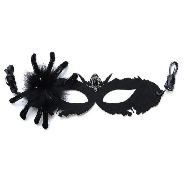 Halloween Black Spider Death Mask Ball puolikasvot Miesten ja naisten aikuisten esiintymisnaamio Päähineet Happy Halloween Party Pukeutuminen A-YUHAO