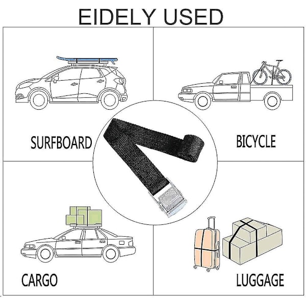 10 stk. Surringsstropper 2*39cm Festesett for motorsykkel/bil/sykkelbærer Klemmestrømpe Maks last 500 kg