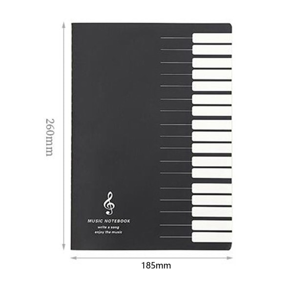 3x fem rader musiknoter Notebook Musikfliken Staff Stave Notebook