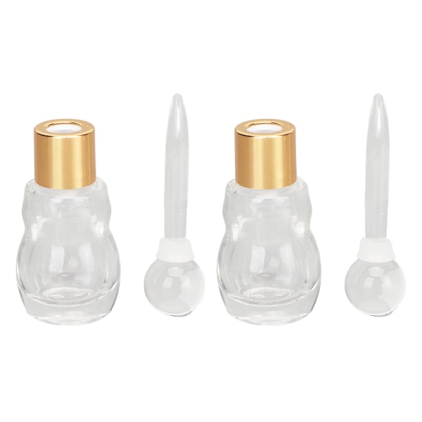 2st påfyllningsbar parfymflaska Transparent Bärbar, läckagesäker tom flaska för resor 8ml guld
