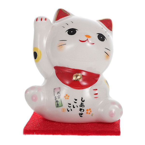 1 stk Søt Lykkekatt Pynt Keramisk Lykkekatt Ornament Hjemmedekor