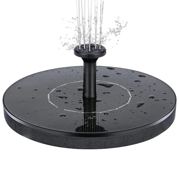 Soldrevet springvand 13 cm Sort